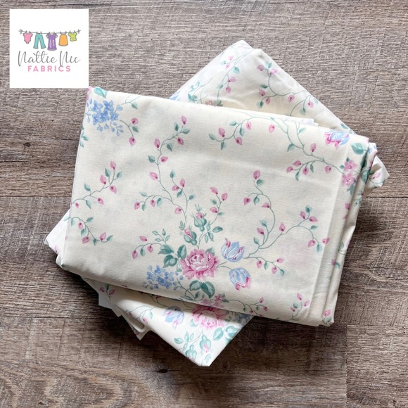jcpenney Other - Vintage Full (double) Sheet Set, JcPenneys, Brand New cream with pink floral